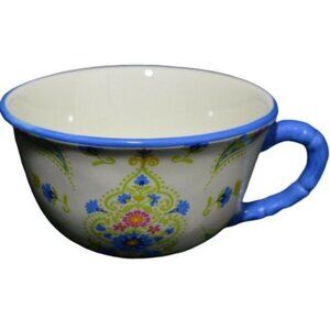 Large Teacup White Paisley 11 oz by Global Designs Connections Kate Williams